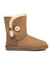 [UGG Australian Shepherd] Short Button Boots in Chestnut
