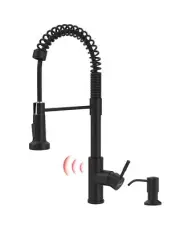 GIMILI Black Touchless Kitchen Faucet with Soap Dispenser Motion Sensor Kitch...