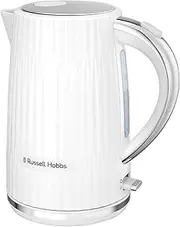 Russell Hobbs Eden Kettle, RHK2736WHT, Textured Design, Push to Open Lid, 360° Base & Cord Storage, Water Window with Gauge, 1.7L Capacity, White