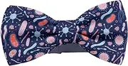 [KAWAMOUSE] Adjustable Pre-tied bow tie for Men (Bacteria Germs Microorganism Pattern) Elegant Cute Bowties for Dogs Cats Pets, Pattern as Shown
