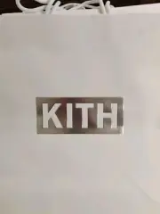(4) New Authentic KITH Paper Shopping Bag 14" x 12" x 6" White w.Silver Letters