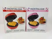 Nostalgia MyMini Heart Waffle Maker - Red or Pink - New