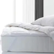 NNEDSZ Comfort Fitted Foam Cover Underlay Goose Mattress Topper 1000GSM Queen Wh