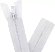 2PCS #5 30 Inch Separating Jacket Zippers for Sewing Coats Jacket Zipper White M