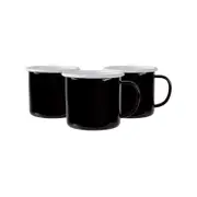 Argon Tableware Coloured Enamel Mugs - Steel Outdoor Camping Tea Coffee Cup - 375ml - Pack of 6
