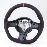 Carbon Flat Bottom 3 Spoke Suede Red Steering Wheel For Mini R50 R52 R53 02-08 (for: Mini)