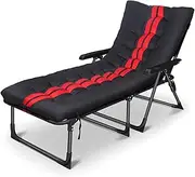 Lightweight Zero Gravity Reclining Sun Lounger Chair, Folding Relaxing Lounge Chair with Mattress, Deck Chairs Recliner Bedchair for Beach, Patio, Garden, Camping Interesting FANDIAO