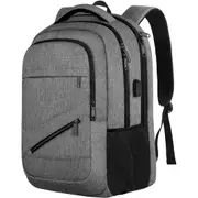 Hiking Back Pack Laptop Backpack with USB Charging Port Business Travel Bag Computer Bag,Grey