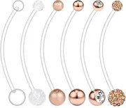 [Ruifan] 6PCS Mix Style Pregnancy Sport Maternity Flexible Bioplast Belly Navel Button Ring Retainer 14G 1 1/2Inch (38mm)