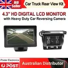 4.3" Monitor+24v/12v CCD LED Reversing Camera Car Caravan Truck Night Vision Kit