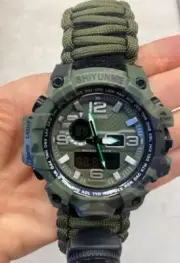 Tactical, military, tourist watches. For camping, waterproof, compass, thermomet