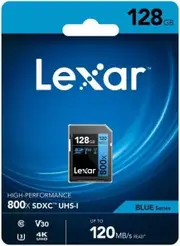 SD Card Lexar 128GB Professional High-Performance 800x SDXC UHS-I DSLR Cameras