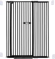 riin Extra Tall 150cm Baby Pet Security Gate Metal Safety Guard Tension Pressure Mounted for Children Dog Kitten Adjustable Width Range 105-115cm Largest Gap Between Bars 42mm Model B3 Black