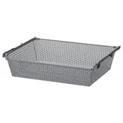KOMPLEMENT metal basket with pull-out rail, dark grey, 75x58 cm
