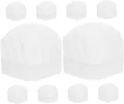 [LABRIMP] 10pcs Boys and Girls Pastry Chef Hat Set Baker Cap for Boys and Girls Children's Cooking Hat Pastry Chef Cap Party Hat Decorative Chef Hat for Parties White