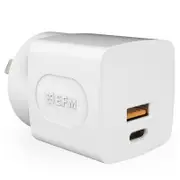 EFM 30W Dual Port Wall Charger with Power Delivery and PPS Technologies (White) - Black