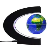 New C Shape Magnetic Levitation Shine Night Light Floating Globe Map Home Decor