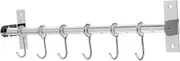 CHILDWEET Stainless Steel No Punch Hook Rack Multifunctional Wall Mounted Organizer for Kitchen Bathroom Wardrobe Adhesive for Towels Coats Bags and Keys Silver