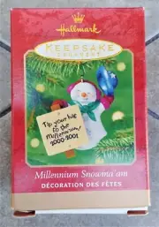 NIB MILLENNIUM SNOWMA'AM Hallmark Keepsake Ornament 2000