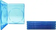 (5) Empty Standard DOUBLE Blue Replacement Boxes / Cases for Blu-Ray Disc Mov...