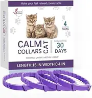 Cat Calming Collar, Anxiety Relief and Stress Reduction, 38 cm Adjustable Size, Water Resistant, 30 Day Duration
