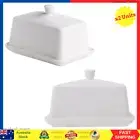 2x Maxwell & Williams White Basics 16cm Porcelain Butter Dish Container Cover