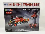 Toyspacex Unique 3-in-1 Fun Steam Train Motorcycle Tractor STEM, 305 Pcs - NEW