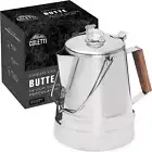 Classic 14-Cup Butte Coffee Percolator - No Aluminum or Plastic for Outdoors