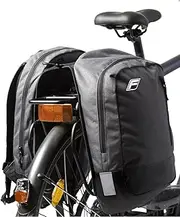 Fischer 2-in-1 Double Pannier Bag & Backpack - Urban Commutes and Adventure-Ready Bike Pannier with Laptop Slot, Integrated Reflectors and Rain Cover - Convenient, Durable Pannier Backpack - 25L