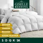 Giselle Goose Down Feather Quilt 500/700/800GSM Duvet Doona Queen Winter Blanket
