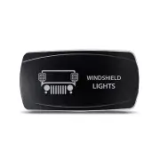 Rocker Switch for Jeep Windshield Lights Symbol â Horizontal - Amber LED