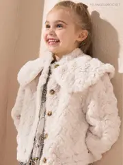 Angel & Rocket Taupe Natural Cecile Cut Faux Fur Cape Collar Coat (AB2689) | $78 - $84