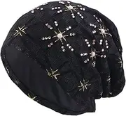 [EIYIELX] Turban Hats Bonnet for Women Hat Ladies Cap Headscarf(Black)