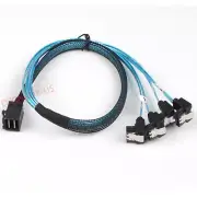 Mini SAS SFF-8643 to 4 SATA 90 Degree Target Hard Disk Data Splitter Cable 50CM