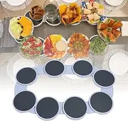 Lazy Susan Turntable for Dining Table Tabletop Rotating Serving Tray Expandable for Rectangular Oblong Tables Kitchen Dining Tables, 360° Rotation Multifunctional Reusable Portable