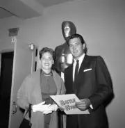 Rock Hudson wife Phyllis Gates at the Academy Awards Oscars 1957 h- Old Photo