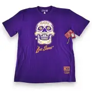 Phoenix Suns Mens 3XLT Skull T Shirt "Los Suns" Purple Big & Tall Mitchell Ness