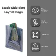 Static Shielding 10 x 24" Transparent Metallic 100 Pack Layflat Bags