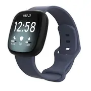 For Fitbit Versa 4 /Versa 3 Replacement Band Wristband Silicone Sports Watch (Midnight Blue-Small Size)