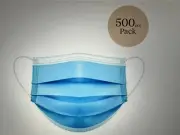 KLN 3-Ply Disposable Face Mask With Ear loop - For Home, Office, School 500pcs