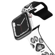 Apple Watch Series 7-9 (41mm) Impact Band black and white paw prints for dogs and cat owners