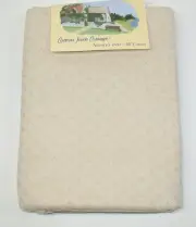 Cotton Park Cottage Tablecloth ~ Diamond Jacquard Bone ~ 60" x 84" Rectangle NEW