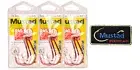 8/0 Big Red Suicide Bait Snapper Hooks 4 packs Mustad 92554NPNR + iron-on patch