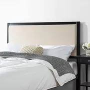 Zinus Kendal Double Upholstered Fabric Headboard Bed Head Metal Frame | Foam Cushion - Cream Beige