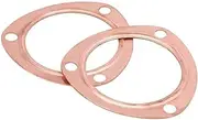 CAREG 2pcs 3inch Copper Header Exhaust Collector Gaskets Reusable Compatible with SBC BBC 302 350 454 383