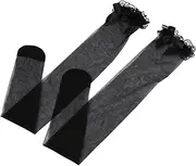 [COLLBATH] 1 Pair Stockings Lace up Top Sheer Stockings White Lace Top Lace over Knee Socks Sheer Thigh High Socks Japanese Stockings Lace Long Stockings Silk Stockings Fashion Stockings Sock