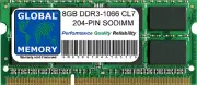 8GB DDR3 1066MHz PC3-8500 204-PIN SODIMM MACBOOK & MACBOOK PRO 13" MID 2010 RAM