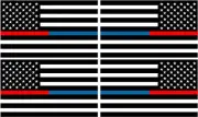 4 - 3" Thin Blue Red Line American Subdued Flag Decal USA Police Fire Sticker RL