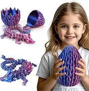 3D Printed Dragon,Dragon Eggs with Dragon Inside,Dragon Egg Toy,19'' Full Articulated Crystal 3D Dragon for St. Patrick's Dayand Easter Egg Gifts(Giant Dragon Egg)