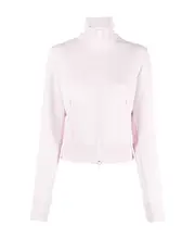 zip-up cropped jacket S,M White